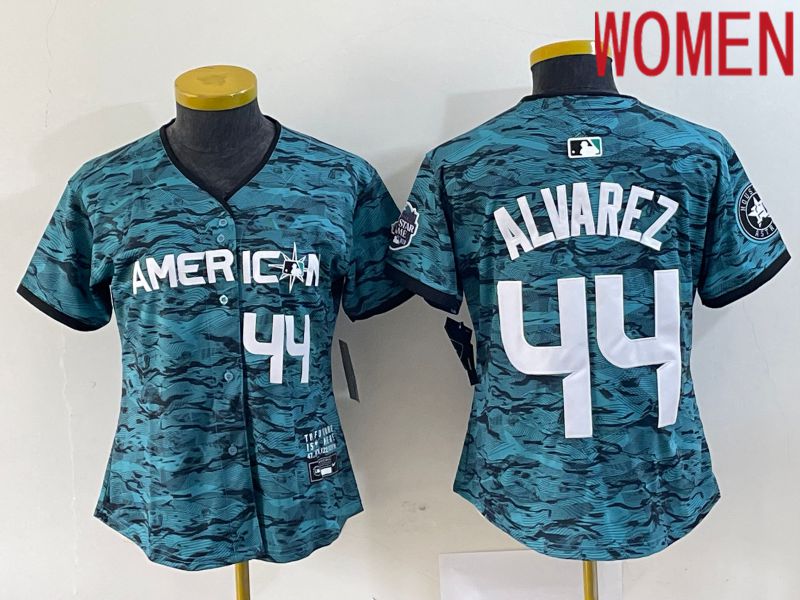 Women Houston Astros 44 Alvarez American League Nike Green 2023 MLB All Star Jersey